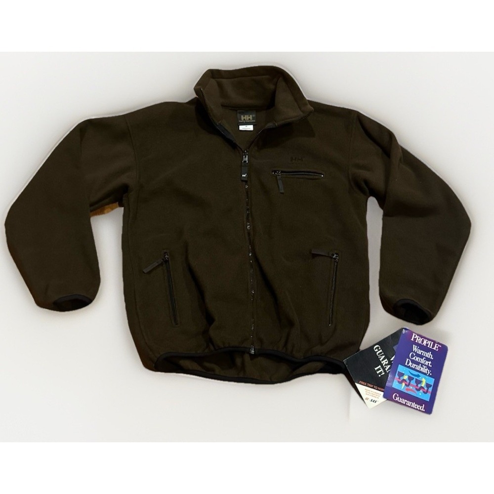 Vintage Helly Hansen Fleece Mountain Jacket Mens M Brown USA Made 90s New Tags